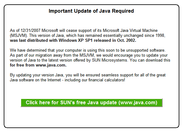 End of MSJVM Support